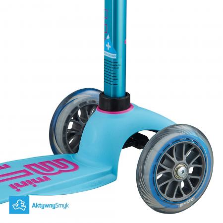 Turkusowa (z różowymi uchwytami i napisami)  hulajnoga Mini Micro Deluxe Turquoise