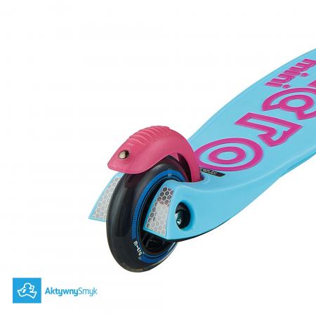 Turkusowa (z różowymi uchwytami i napisami)  hulajnoga Mini Micro Deluxe Turquoise