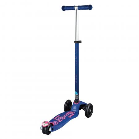 Granatowa z różowymi napisami hulajnoga Maxi Micro Deluxe Indigo