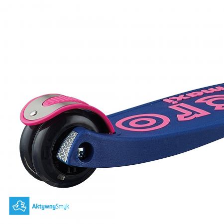 Granatowa z różowymi napisami hulajnoga Maxi Micro Deluxe Indigo