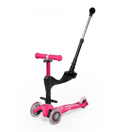 Różowa Mini Micro 3in1 Deluxe Plus - jeździk i hulajnoga Mini Micro Deluxe
