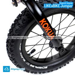 Czarny amortyzowany rowerek biegowy LIKEaBIKE Jumper