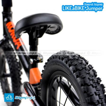 Czarny amortyzowany rowerek biegowy LIKEaBIKE Jumper