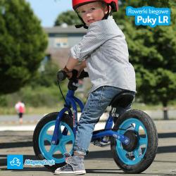 Niebieski rowerek biegowy Puky LR 1L dla ponad dwulatka (wzrost ponad 90 cm)