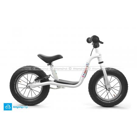 Biały rowerek biegowy Puky LR XL dla trzylatki (wzrost ok 100 cm)